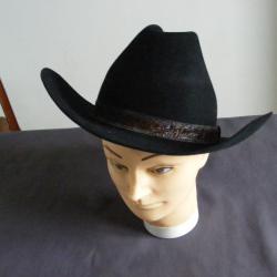 Chapeau de CowBoy - STETSON - couleur noire - taille 7 3/8 Western Country