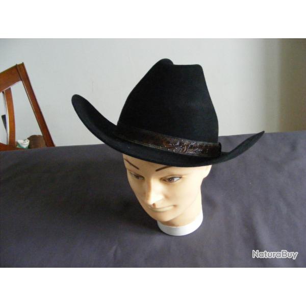 Chapeau de CowBoy - STETSON - couleur noire - taille 7 3/8 Western Country