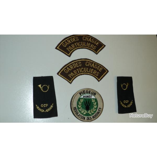 Lot d'insignes pour Garde Chasse et pigeur