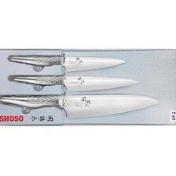 BEL2333 SET DE 3 COUTEAUX KAI SEKI MAGOROKU SHOSO (office, universel, chef) NEUF