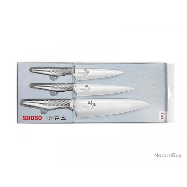 BEL2333 SET DE 3 COUTEAUX KAI SEKI MAGOROKU SHOSO (office, universel, chef) NEUF