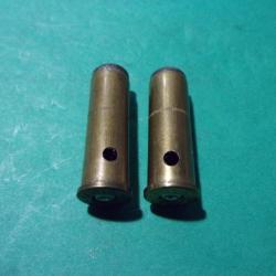 2 Munitions en 38 Spl S&W Gevelot, étui laiton, balle plomb wad-cutter, neutralisées