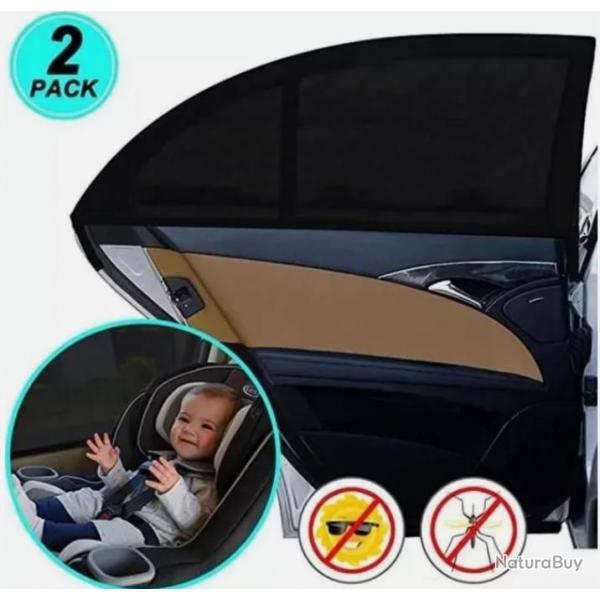 Pare-Soleils Universels Voiture - Protection UV pour Fentres Latrales Arrire - 90x50 cm