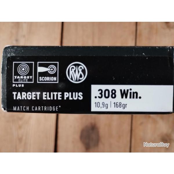 .308 cartouches RWS target elite plus 168gr - boite 20