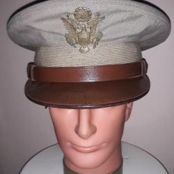 Casquette officier USA AF WW 2 crusher chino etiquette taille  7/1/4 collection militaria histoire