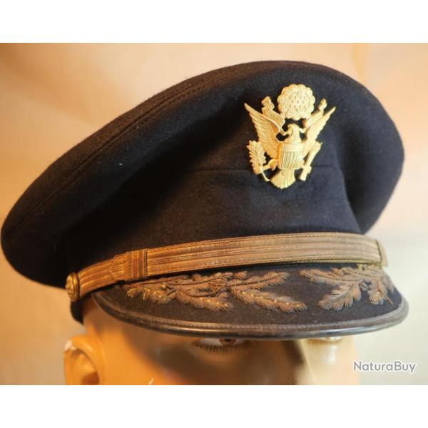 US ARMY - RARE ! Casquette de gnral ou d'officier suprieur colonel WWII - ref SDC24CFF006