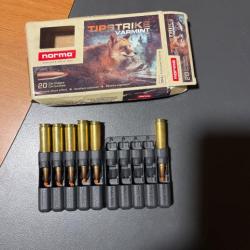 6 balles norma tipstrike varmint 243w4,9g 76gr