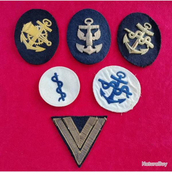 Insignes de la Kriegsmarine et chevron de rang WW2