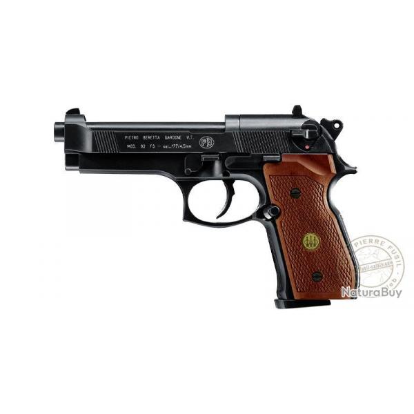 Pistolet  plomb 4.5 mm UMAREX - BERETTA 92 FS (4 joules max) Noir Bois