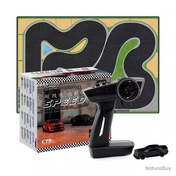 Pack Mini Voiture RC Muscle Noire et piste n1