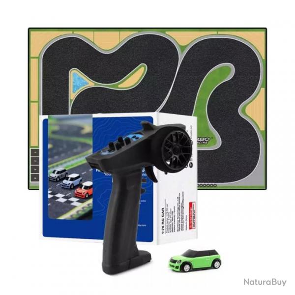 Pack Mini Voiture RC Rally Verte et piste n1