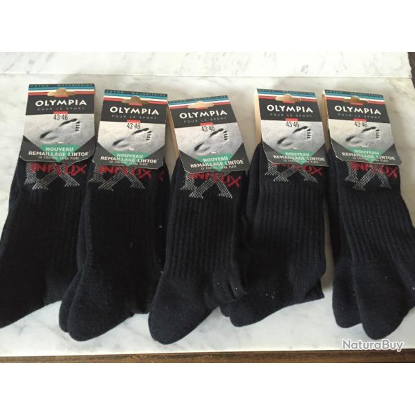 Lot de 5 paires chaussettes noire OLYMPIA.