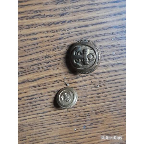 Boutons armee francaise 1870,1871,  ww1 , ww2 , us , troupe de marine , arme anglaise , royale navy