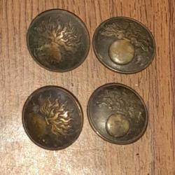 Boutons armee francaise 1870,1871,  ww1 , ww2 , pas us , laiton   légion étrangère