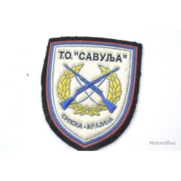 Insigne patch Yougoslavie Guerre des Balkans, T.O. Territorial Defense SAVULJA Serbian Krajina