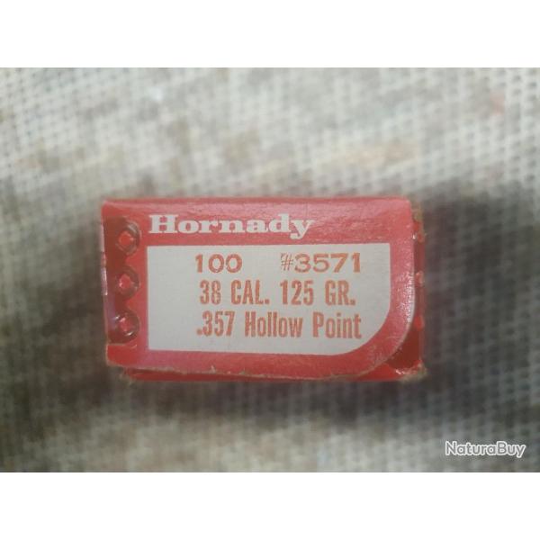 1 boite HORNADY de 50 balles .357 125 grs HP en plomb rfrence 3571