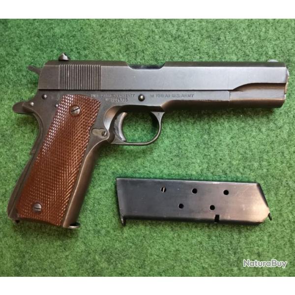 Pistolet semi-automatique Modle 1911 A1 - ITHACA GUN COMPANY 1943 - Calibre 45 ACP - 2 chargeurs (O