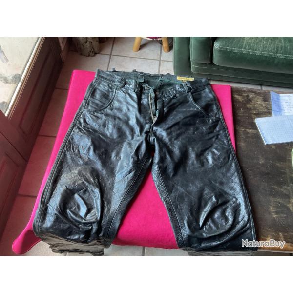 Pantalon Verney Carron en cuir de buffle, pas de prix de rserve