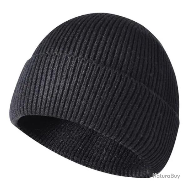 Bonnet Hiver Tricot Unisexe Doux, lastique et Respirant Noir Classique, Taille Unique 54  58 cm