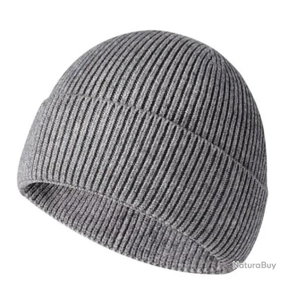 Bonnet Hiver Tricot Unisexe Doux, lastique et Respirant Gris Classique, Taille Unique 54  58 cm