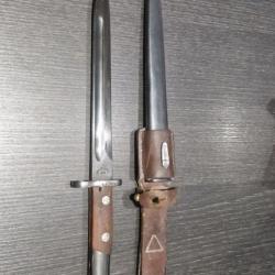 Baïonnette mauser VZ 24 yougoslave produce 44 avec etui et porte fourreau