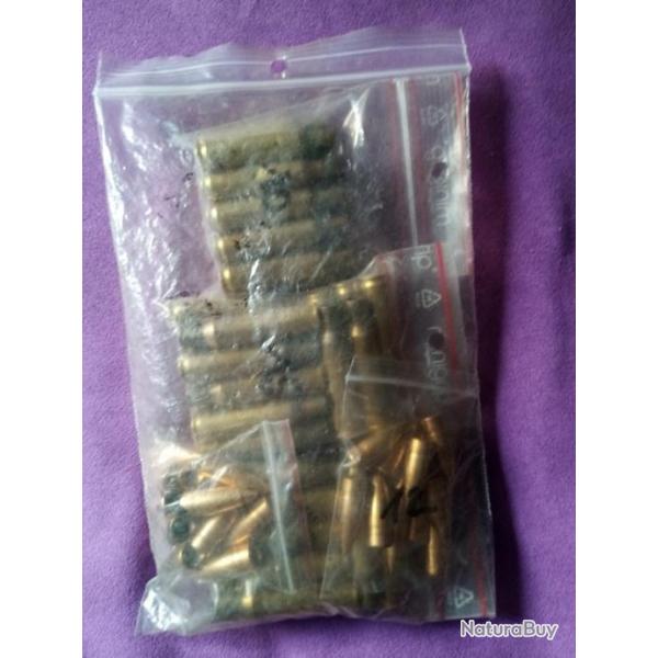 Lot tuis et ogives 222 remington PPU et S&B.