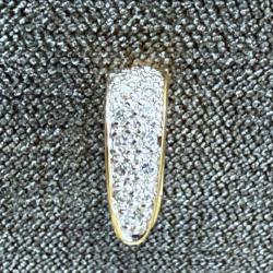 Magnifique boucle d'oreille or massif 18 carats - pavé de diamants