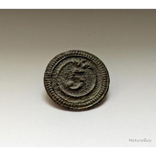 Bouton plat imprial du 5me d'infanterie