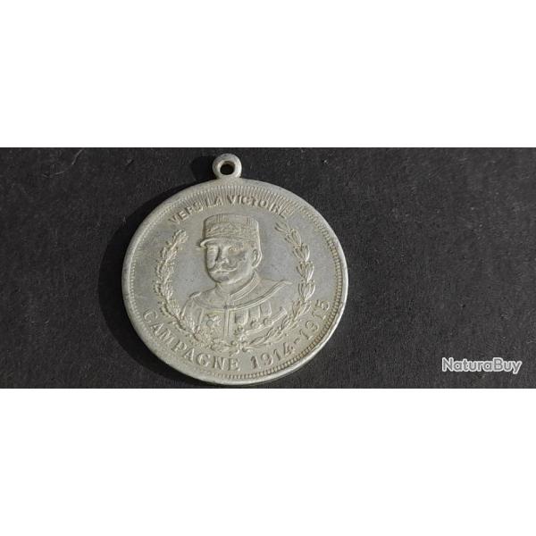 MEDAILLE MASCOTTE  EN ALU 1914 1915