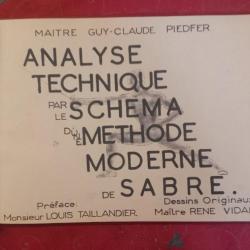 Rare Analyse technique par le schema d'une méthode moderne de sabre par GUY PIEFER 1959