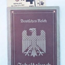 LIVRET travail allemand ARBEITSBUCH + ticket rationnement - WWII