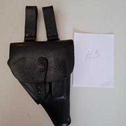 (H3) Holster police en cuir pour FN 1910 et son chargeur (Police Bruxelles)