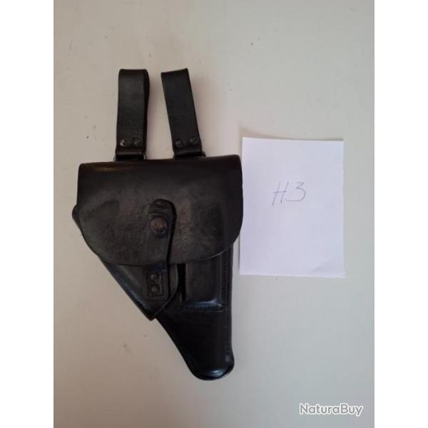 (H3) Holster police en cuir pour FN 1910 et son chargeur (Police Bruxelles)