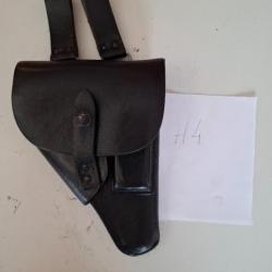 (H4) Holster police en cuir pour FN 1910 et son chargeur (Police Bruxelles)