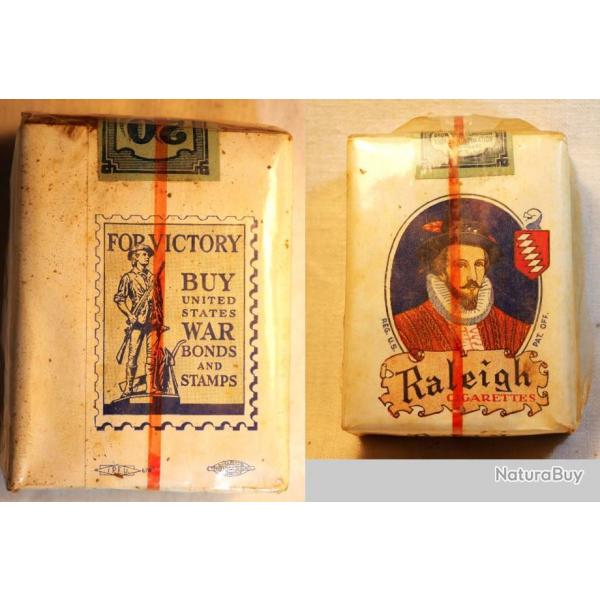 RARISSIME paquet cigarettes US RALEIGH victory buy United States WAR BONDS and STAMPS HUH24CIG002