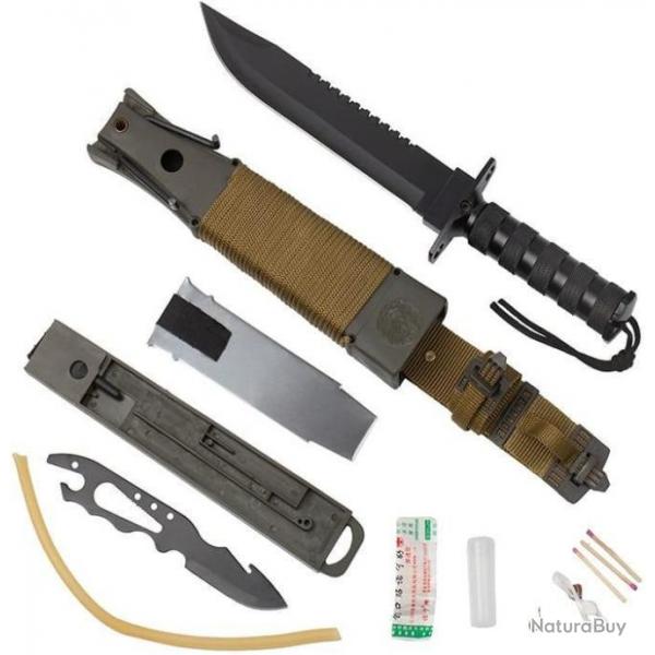 ENCHERE E COUTEAU DE SURVIE RAMBO COMPLET