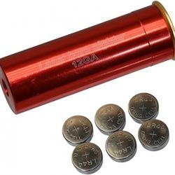 MAYMOC 12GA Bore Sight Cartouche Red Dot avec 2 Jeux de Piles Précision et Portée 10-100m