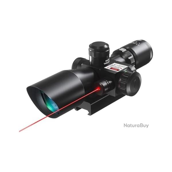 Lunettes de Vise Optique 2.5-10x40R avec Red Dot Laser pour Chasse