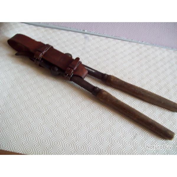 militaria ww1 tui cuir pour grande pince peugeot frres coupe barbel 14/18 POILU