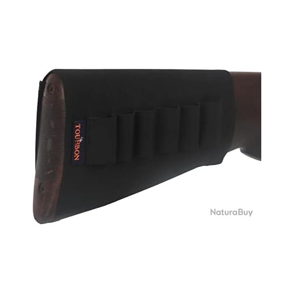 Tourbon Support de Cartouches pour Fusil - lastique Buttstock Calibre 12 avec Appuie-Joue