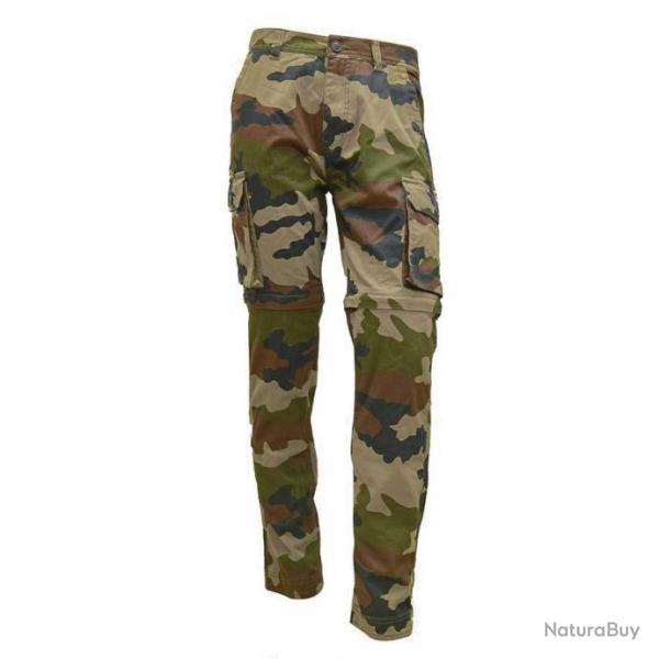 SOLDES Pantalon treillis homme transformable 3 en 1 pantacourt et bermuda camouflage CE Taille