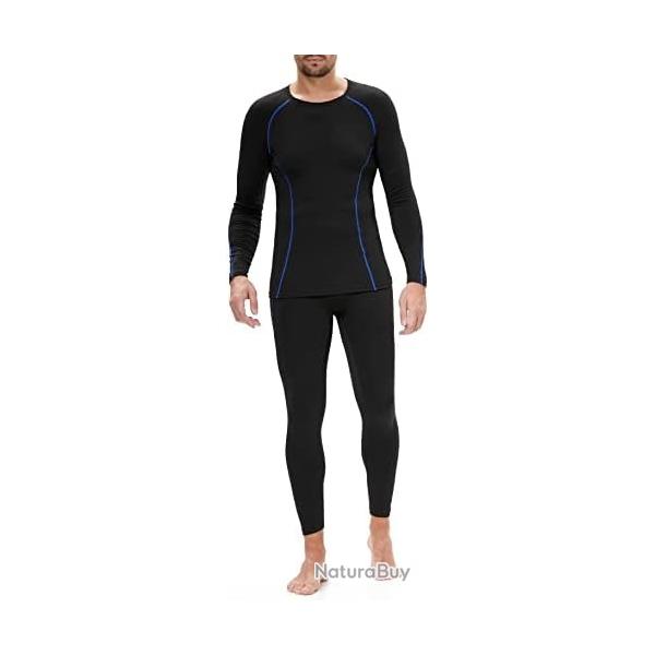 sous-Vtement Thermique Homme Sport Base Layer Respirant de sous-Vtements Thermiques Chaud Manches