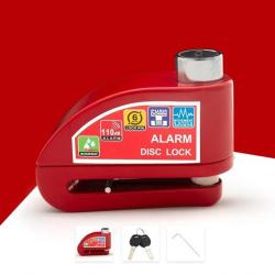 Bloque disque alarme 110 dB - Rouge - LIVRAISON GRATUITE