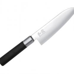 BEL2340 COUTEAU SANTOKU KAI WASABI LAME 16,5CM MANCHE NOIR NEUF