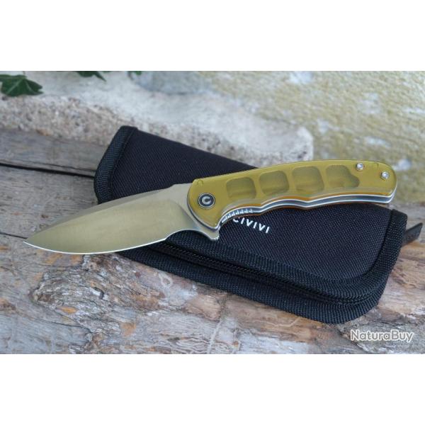 Couteau CIVIVI Mini Praxis Ultem Lame Acier D2 Satin Drop Point IKBS Linerlock Clip C18026C4