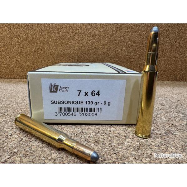 20 Munition 7X64 Sologne subsonique 9g