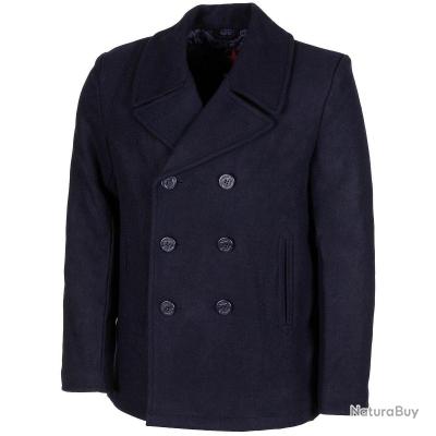 Caban Homme Militaire MFH - Laine Et Viscose, Bleu Marine - Neuf Avec Étiquettes