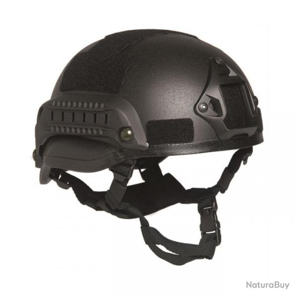 Casque d'entranement Mil-Tec MICH 2002 + Rails - Noir / Taille unique