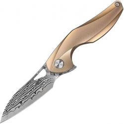 Couteau pliant Bestech Knives The Reticulan Framelock Gold - Autre