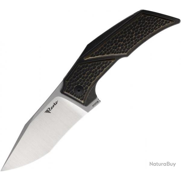 Couteau pliant Reate Knives T3500 Framelock Brass/Blk - Autre